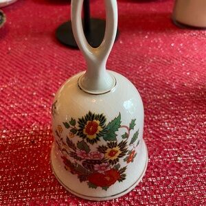 Floral Ceramic Bell with Handle